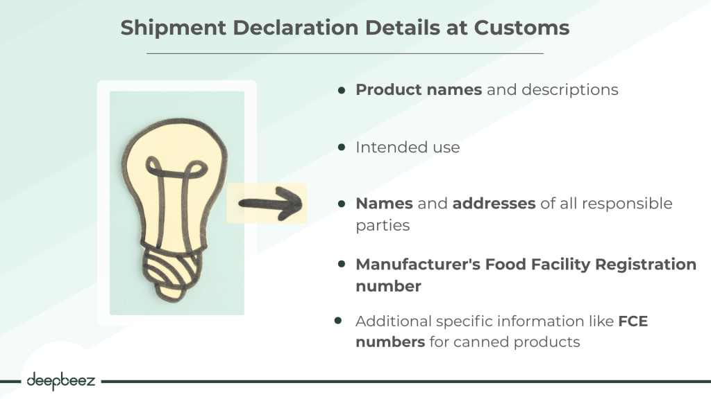 Shipment Declaration Details at Customs