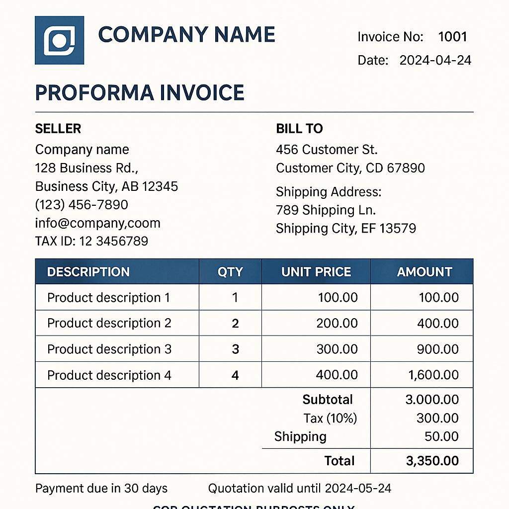 proforma invoice