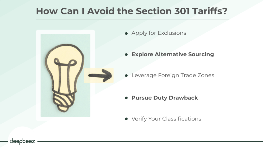 how can I avoid the Section 301 tariffs 